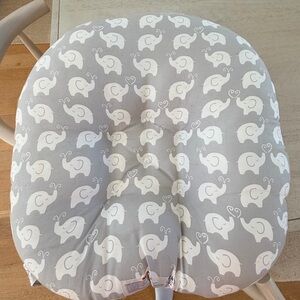 Boppy Gray and White Elephant Pillow